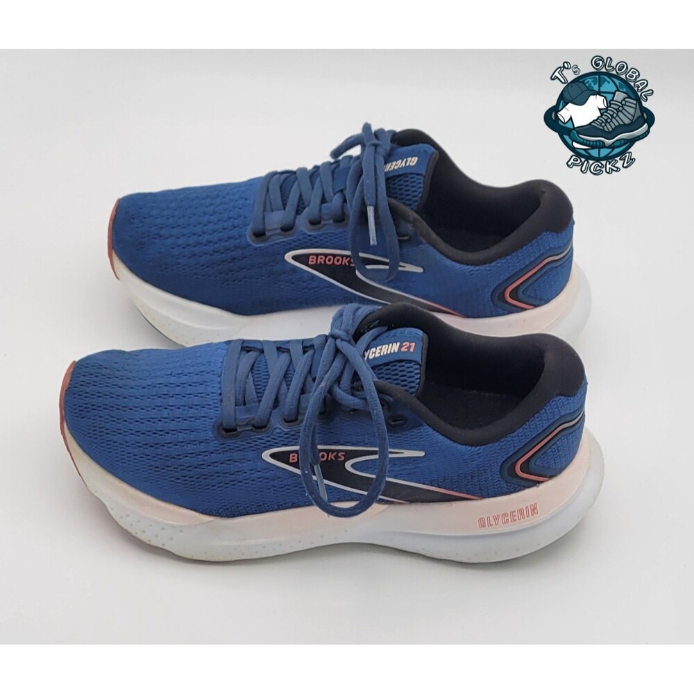 Women’s size 7 B Med Brooks Glycerin 21 Shoes Blue Running Walking Sneaker - Picture 2 of 10